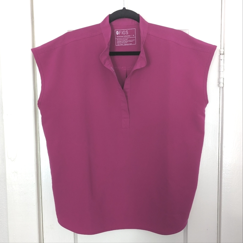 FIGS Rafaela Oversized Scrub Top Raspberry Sorbet